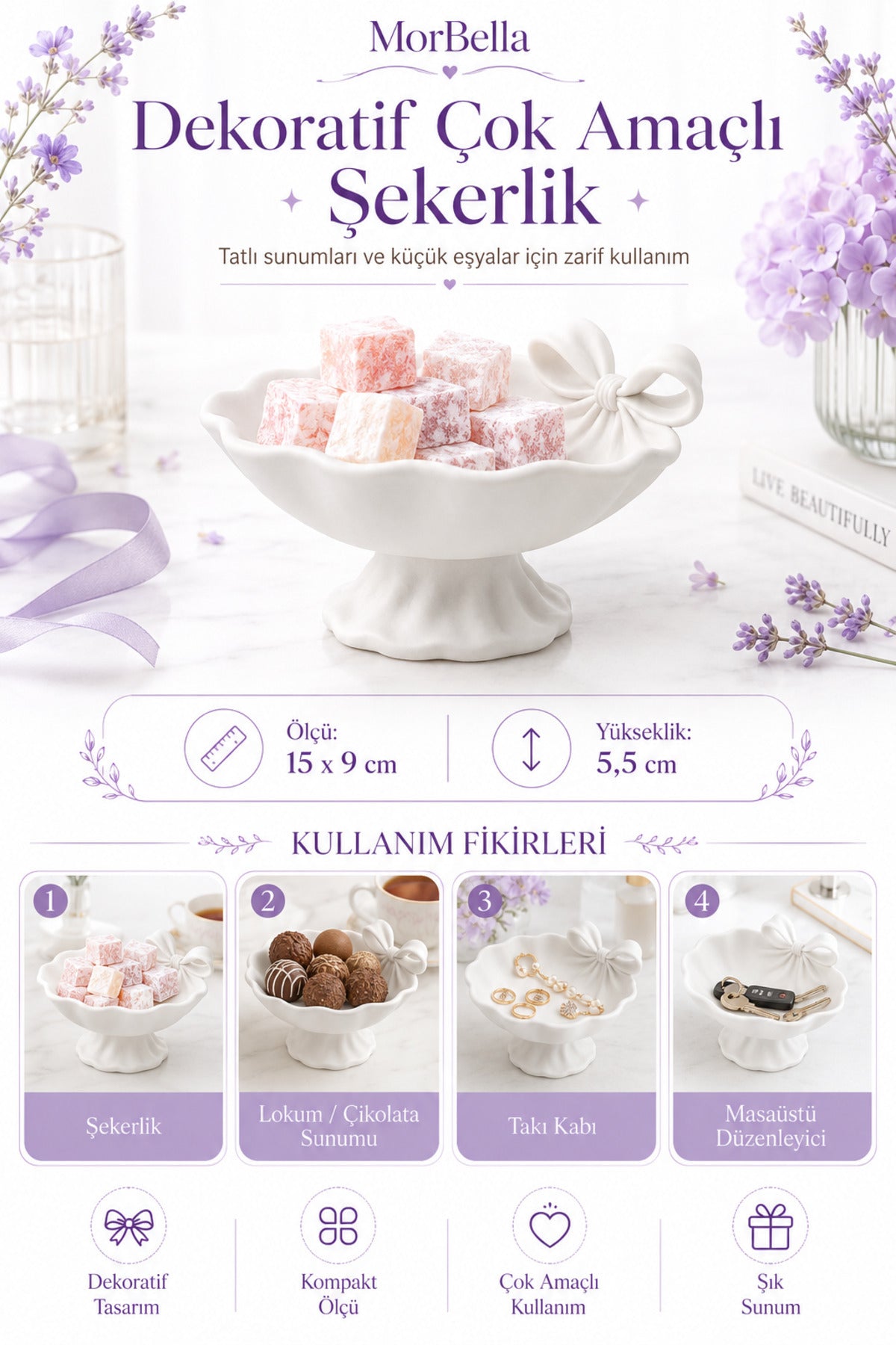 Fiyonk Kulplu Beyaz Mini İkram Sepeti Takı Düzenleyici Pinterest Oda Dekoru
