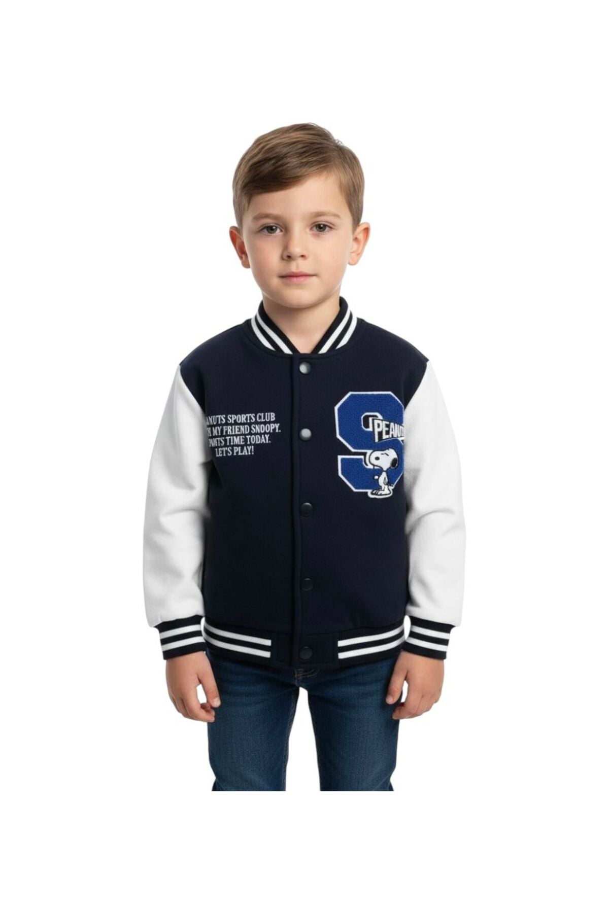 Çocuk Snoopy Kolej Ceket – Unisex Spor Sweatshirt Modeli 3-10 Yaş