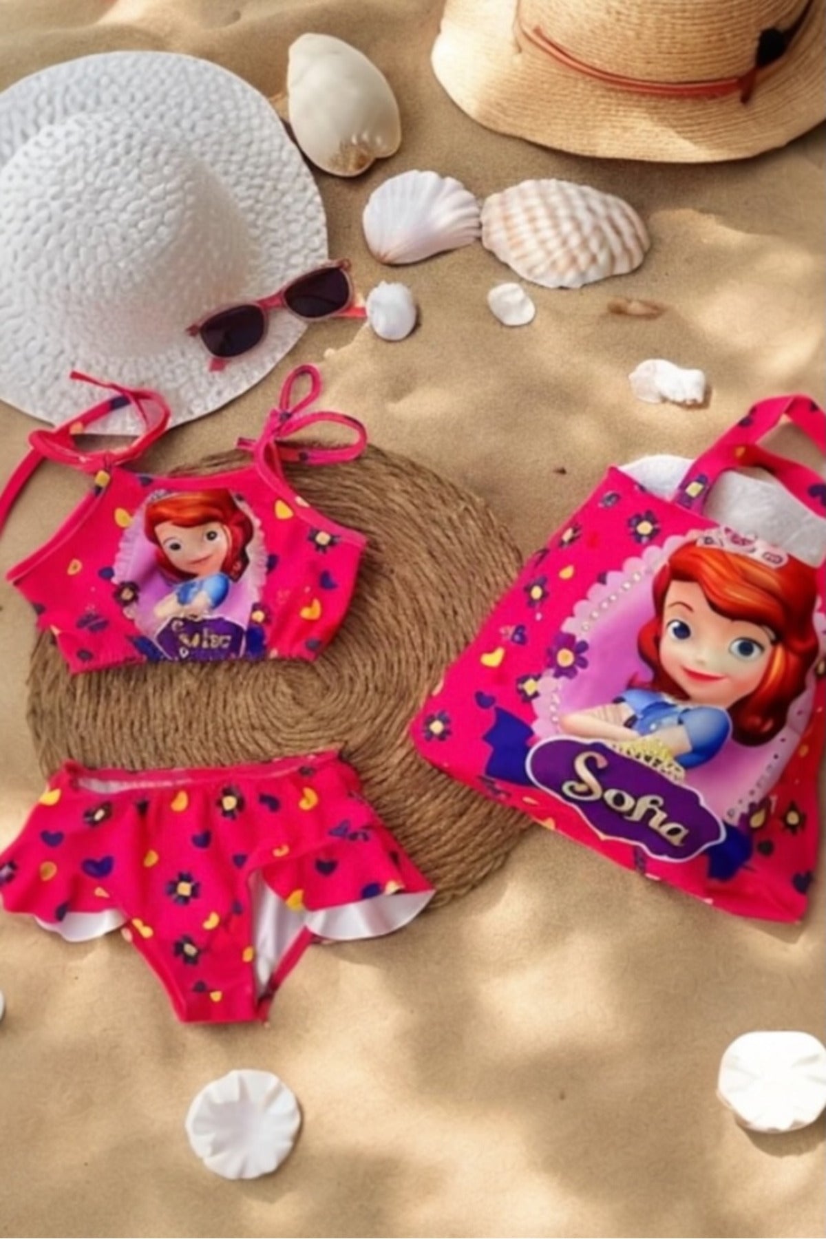 Sofia Desenli Kız Bebek Mayo 3’lü Set 3-10 yaş