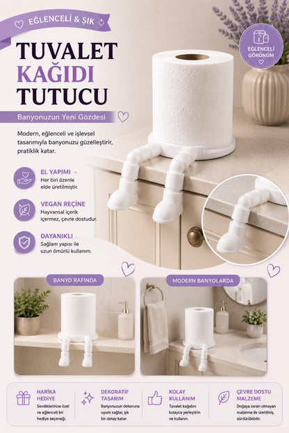 Pratik Dekoratif Tasarım Tuvalet Kağıdı Tutucu Çap 10 x 11 cm