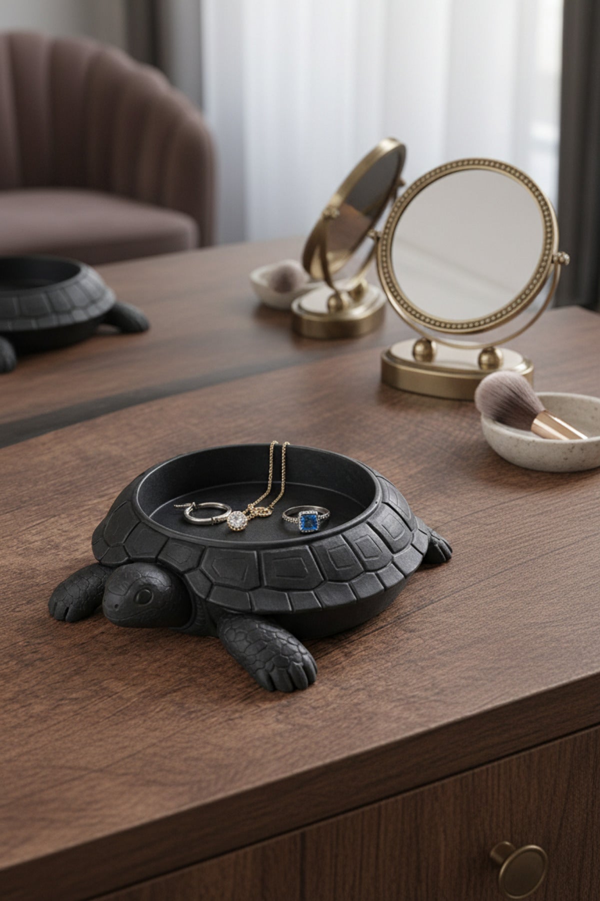 3D Dekoratif Kaplumbağa Organizer Çok Amaçlı Masaüstü Kase Modern Ev Dekor Objesi