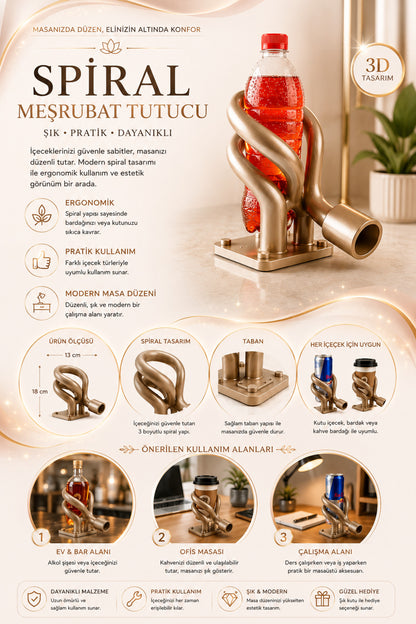 Dekoratif Tasarım Meşrubat Tutucu Pratik 18 x 13 Cm