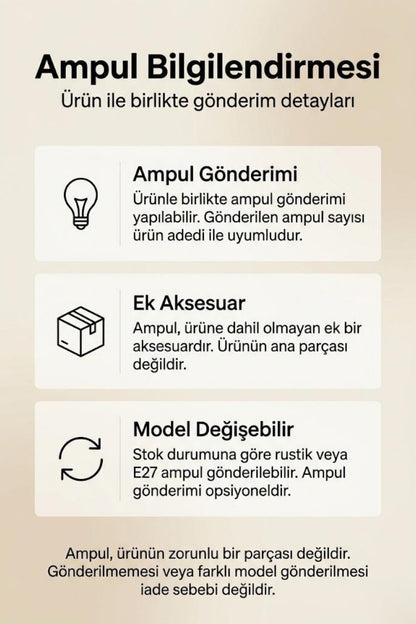 Siyah 3'Lü Beton Görünümlü Dekoratif Avize