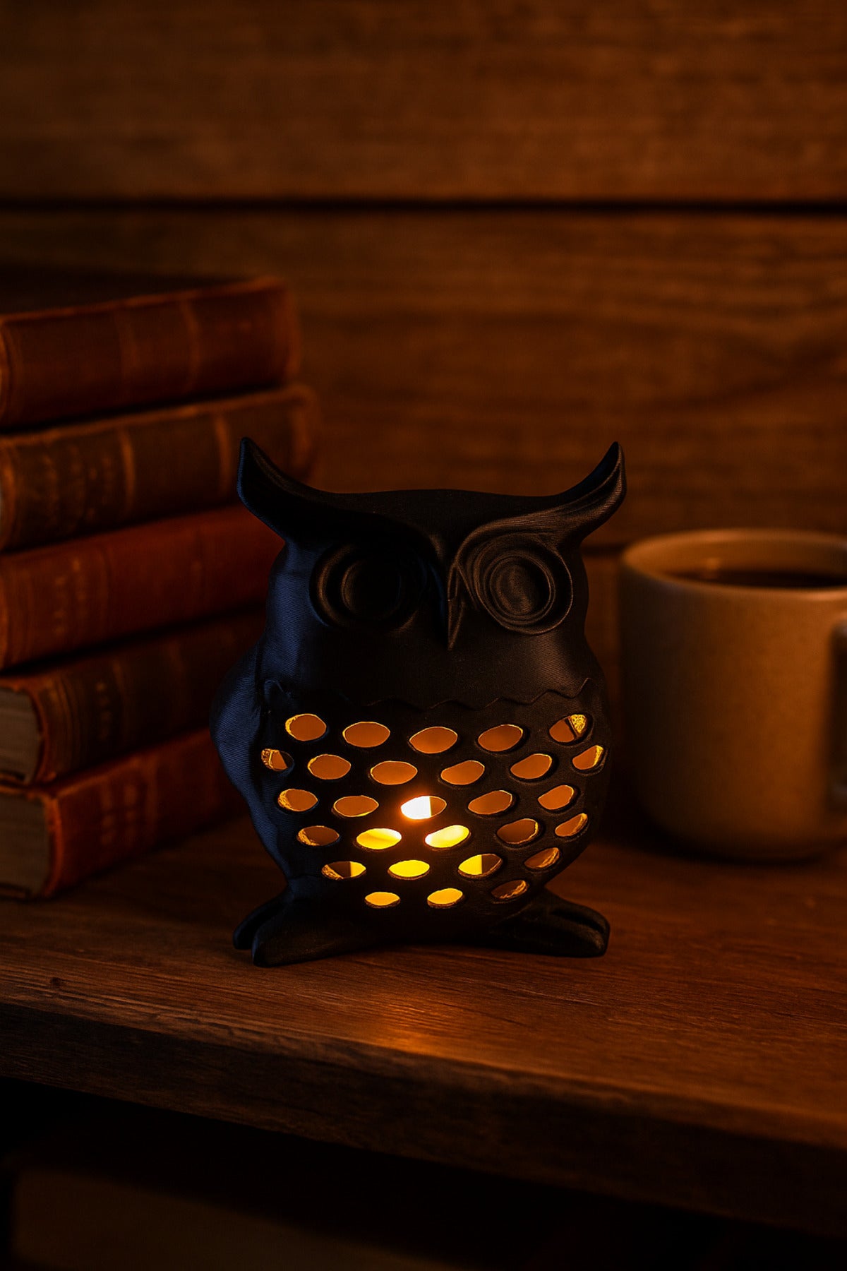 3D Dekoratif Baykuş Mumluk, Tealight Mumluk, Bohem Rustik Ev Dekoru, Hediyelik Romantik Aydınlatma