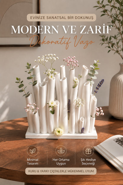 Modern Dekoratif Vazo | Minimal Çiçek Vazosu Masaüstü Ev Dekoru