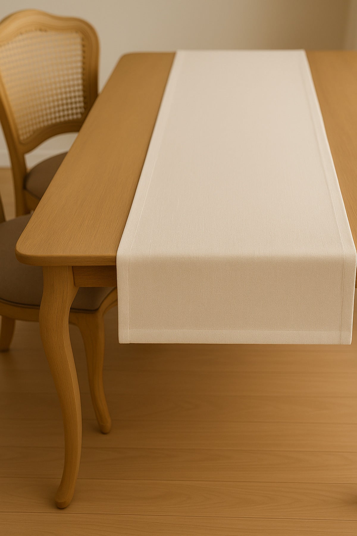 Lüks Gardenya Keten Runner Şık Dekoratif Masa Örtüsü 35x150 cm