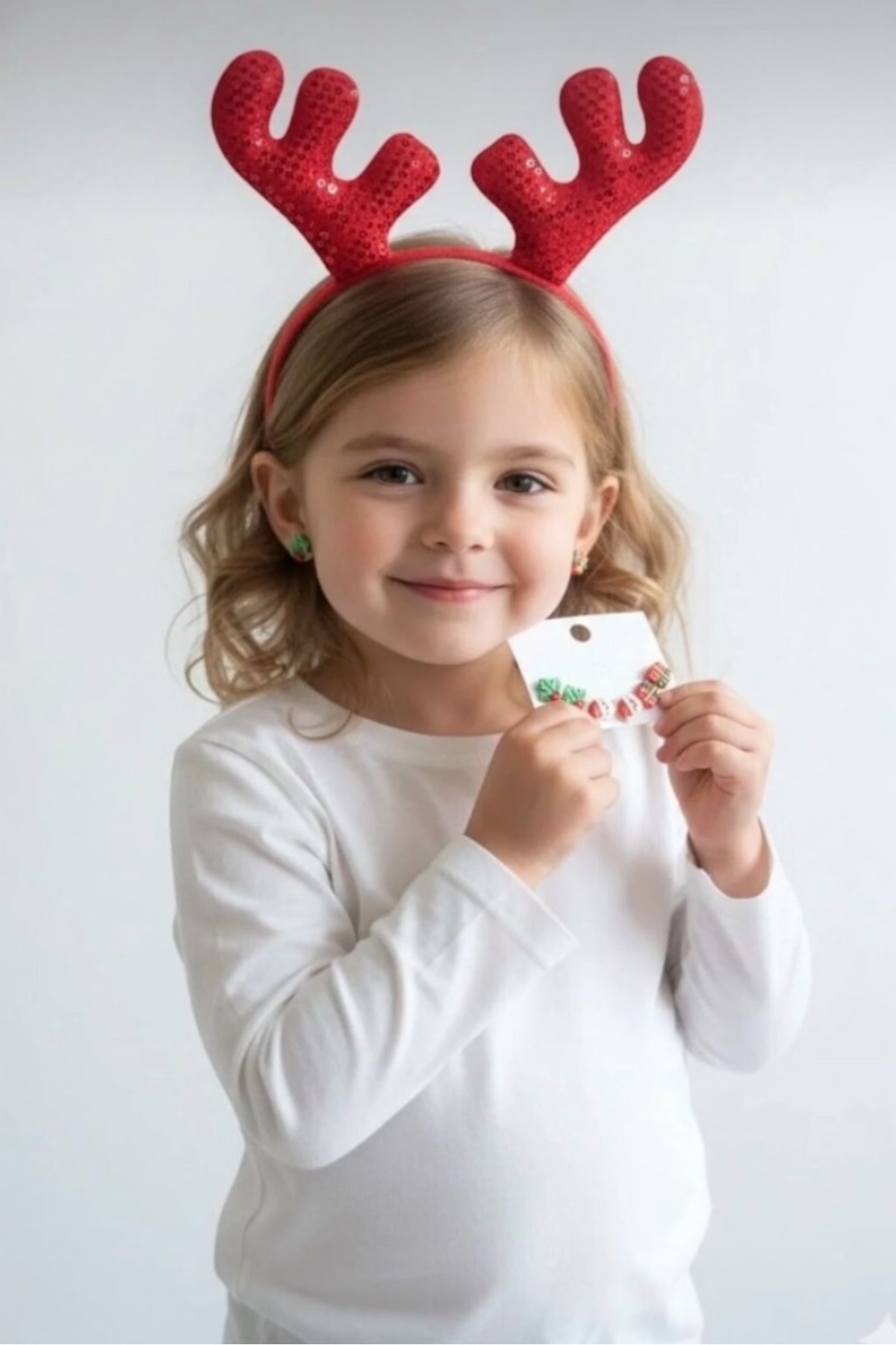 Kırmızı Noel Ağacı Taç ve Noel Baba Bileklik Seti