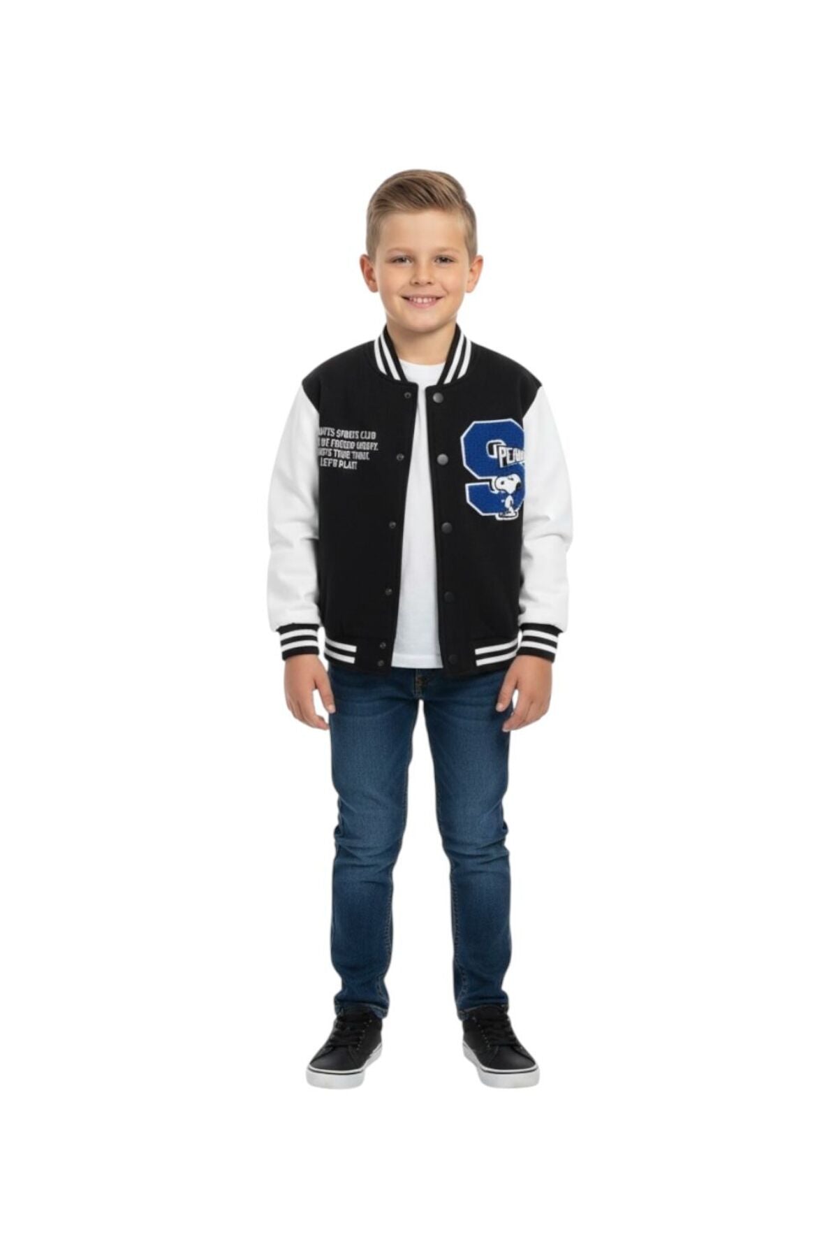 Çocuk Snoopy Kolej Ceket – Unisex Spor Sweatshirt Modeli 3-10 Yaş