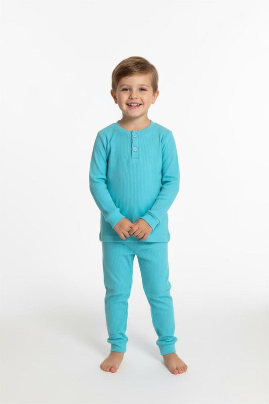 Uzun Kollu Fitilli Pijama Çocuk Takımı-Ev Giyim-Erkek