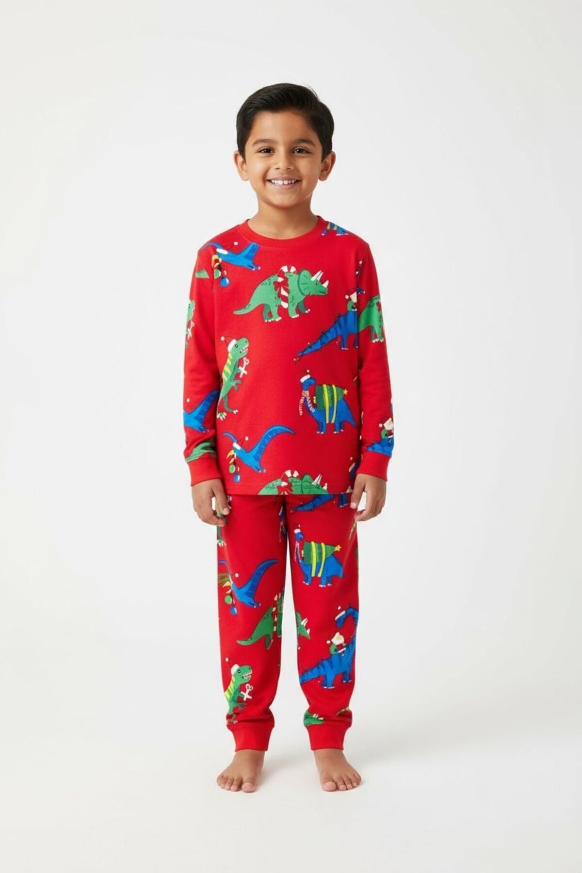 Yılbaşı Temalı Unisex(Kız-Erkek)Pijama Takımı Uzun Kollu-Baskılı,Pamuklu Alt-Üst Takım