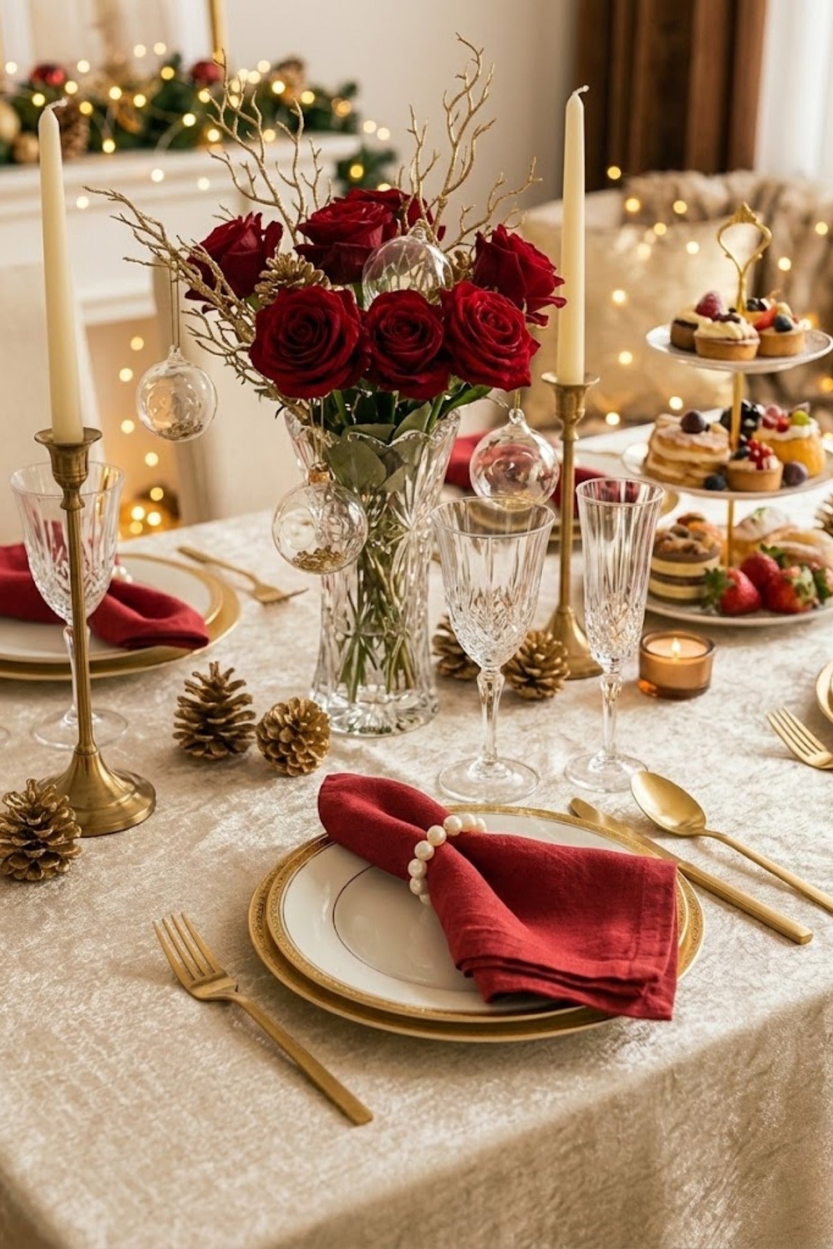 6 Adet Ekru Boncuklu İnci Peçete Yüzüğü, Napkin Ring, Sunumluk Yüzük 4 cm