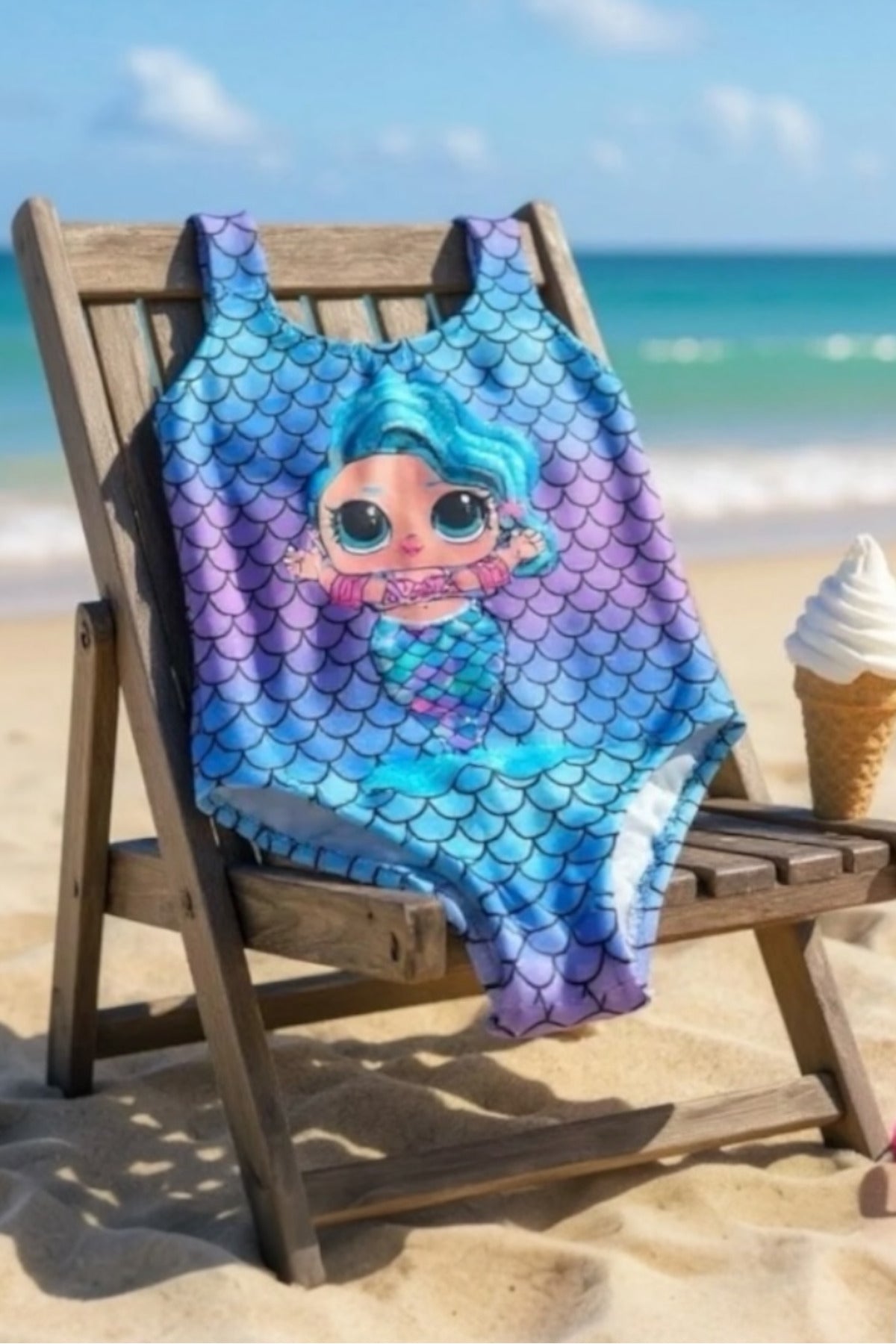 Kız Çocuk Bebek Desenli Mayo - Bikini