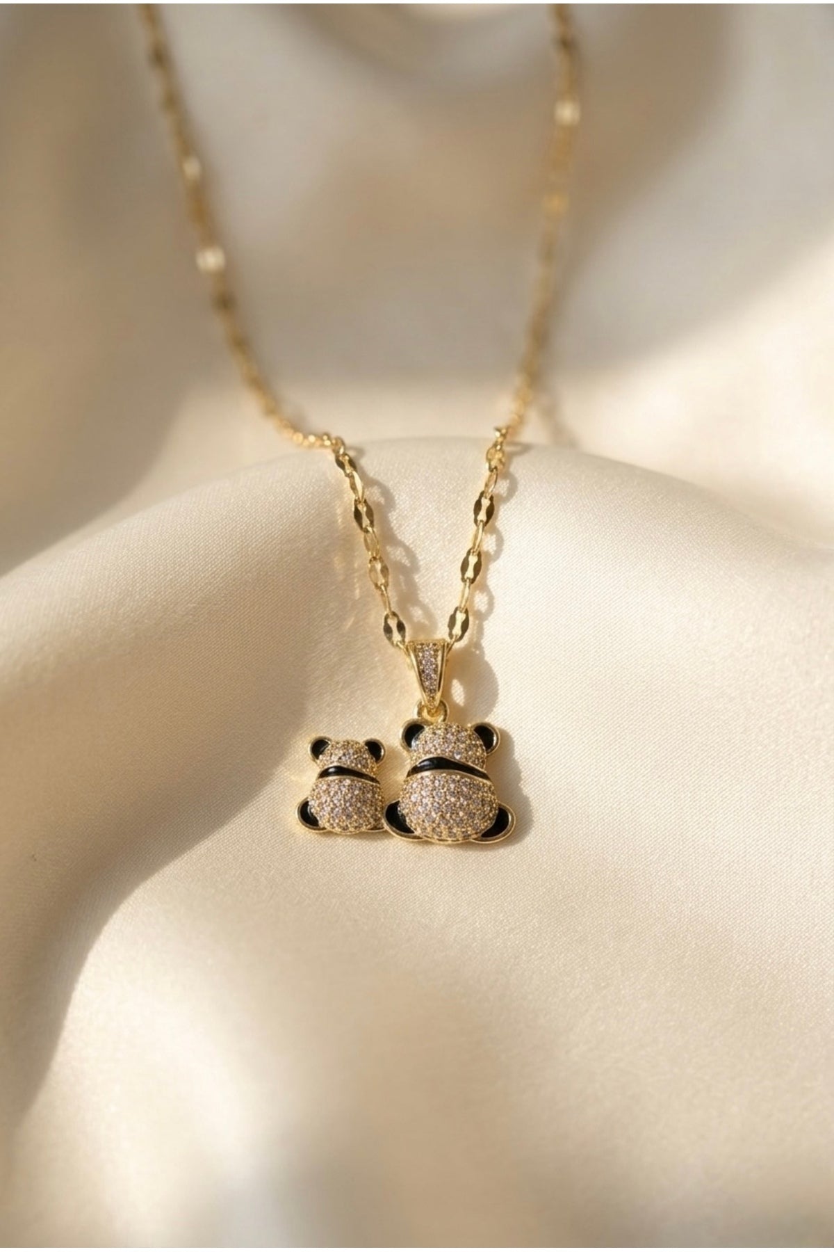 Minimal Teddy Charm kadın Kolye | Paslanmaz Çelik | Kararma Yapmaz Günlük Zarif Kolye
