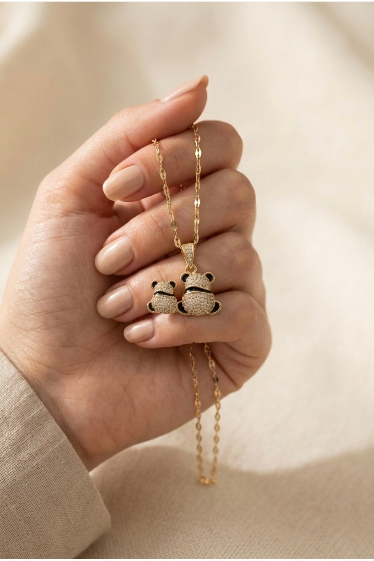 Minimal Teddy Charm kadın Kolye | Paslanmaz Çelik | Kararma Yapmaz Günlük Zarif Kolye