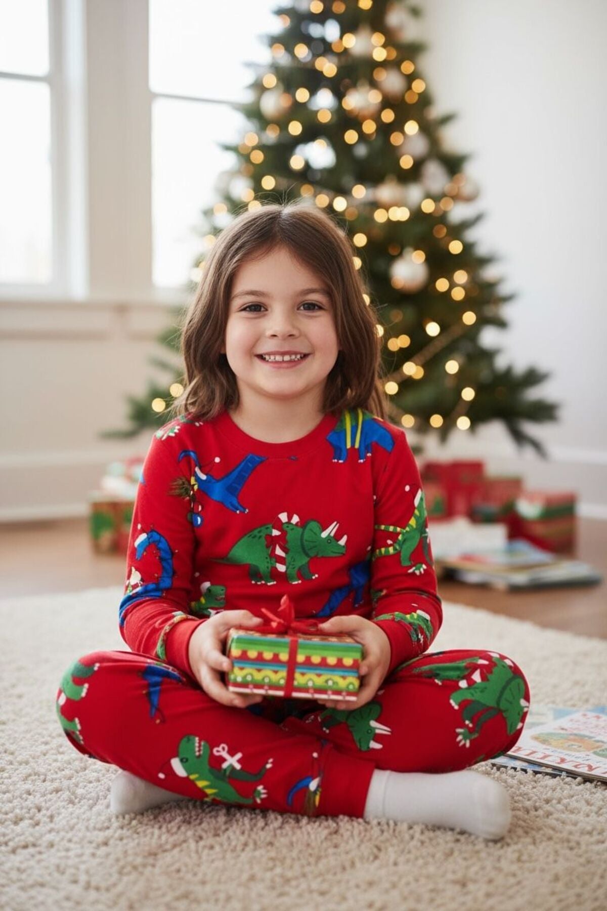 Yılbaşı Temalı Unisex(Kız-Erkek)Pijama Takımı Uzun Kollu-Baskılı,Pamuklu Alt-Üst Takım