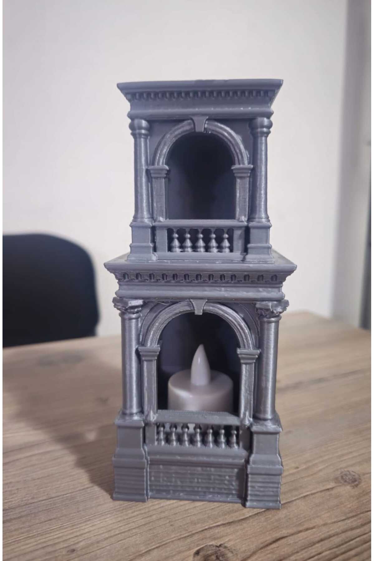 3D Dekoratif Osmanlı Dönemi Saray Kulesi Temalı Led Mumluk ve Biblo (Led Mum Hediyedir)