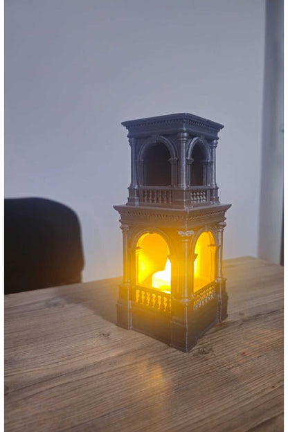 3D Dekoratif Osmanlı Dönemi Saray Kulesi Temalı Led Mumluk ve Biblo (Led Mum Hediyedir)