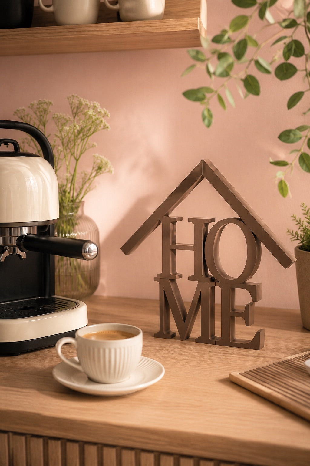 Home Yazılı Ev Figürlü Dekoratif Obje 15×15 cm|Modern Masaüstü Biblo,Konsol ve Raf Dekoru