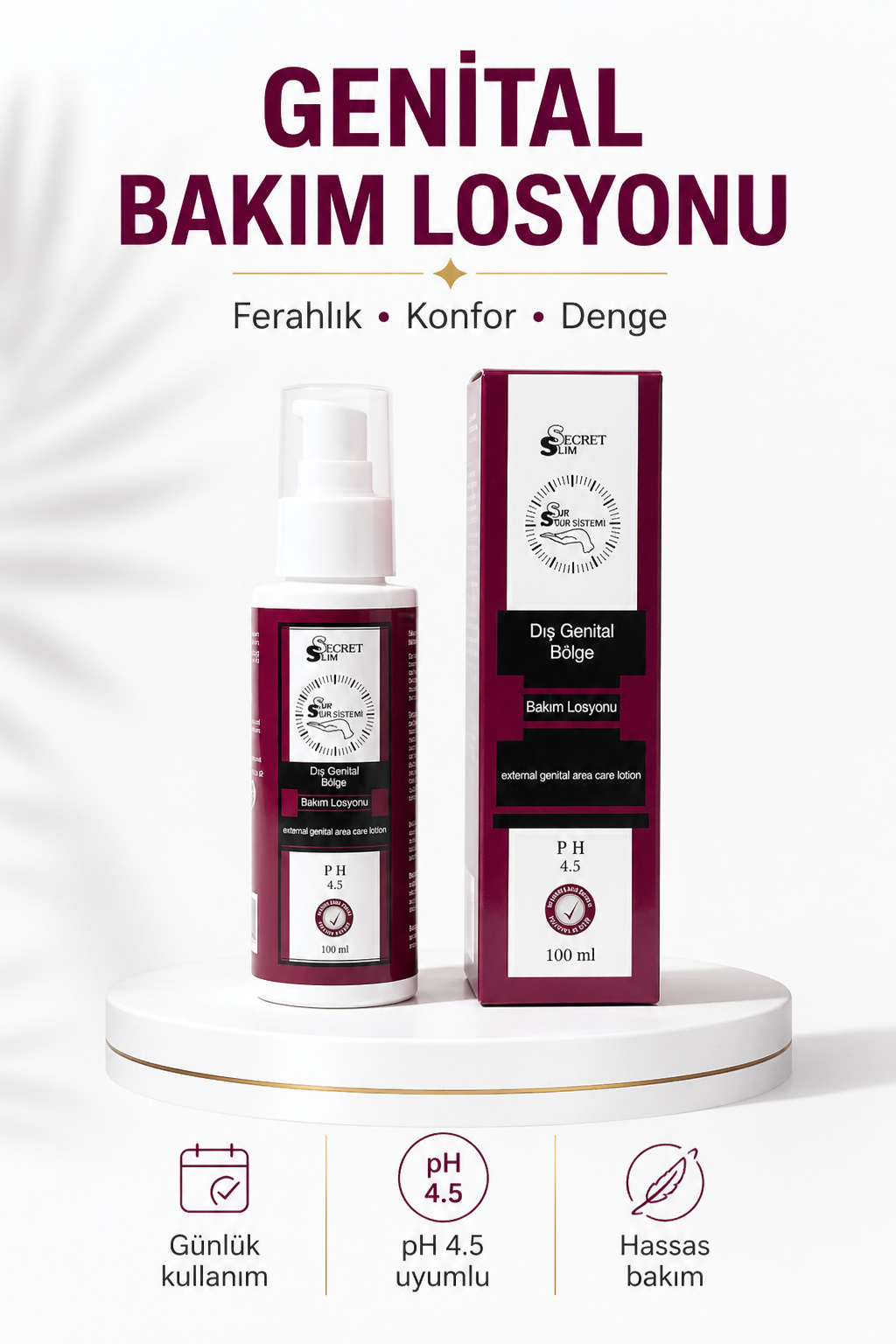 Genital Bölge Daraltıcı Losyon Genital Genişlik Idrar Kaçırma Akıntı Koku Siğil Mantar Kremi(100 ML)