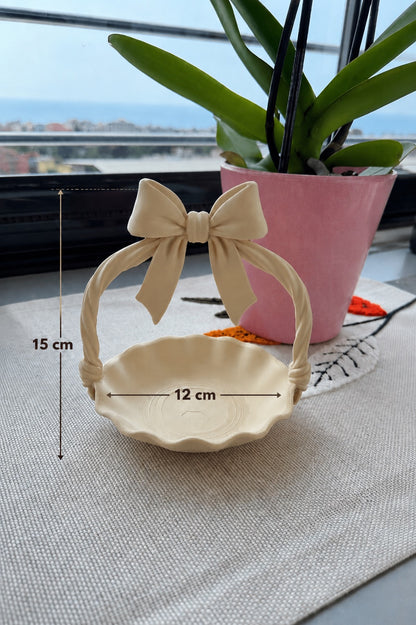 Bej Bohem Sunum Sepeti Çikolatalık Kahve Köşesi Mini Organizer Masaüstü Dekoru