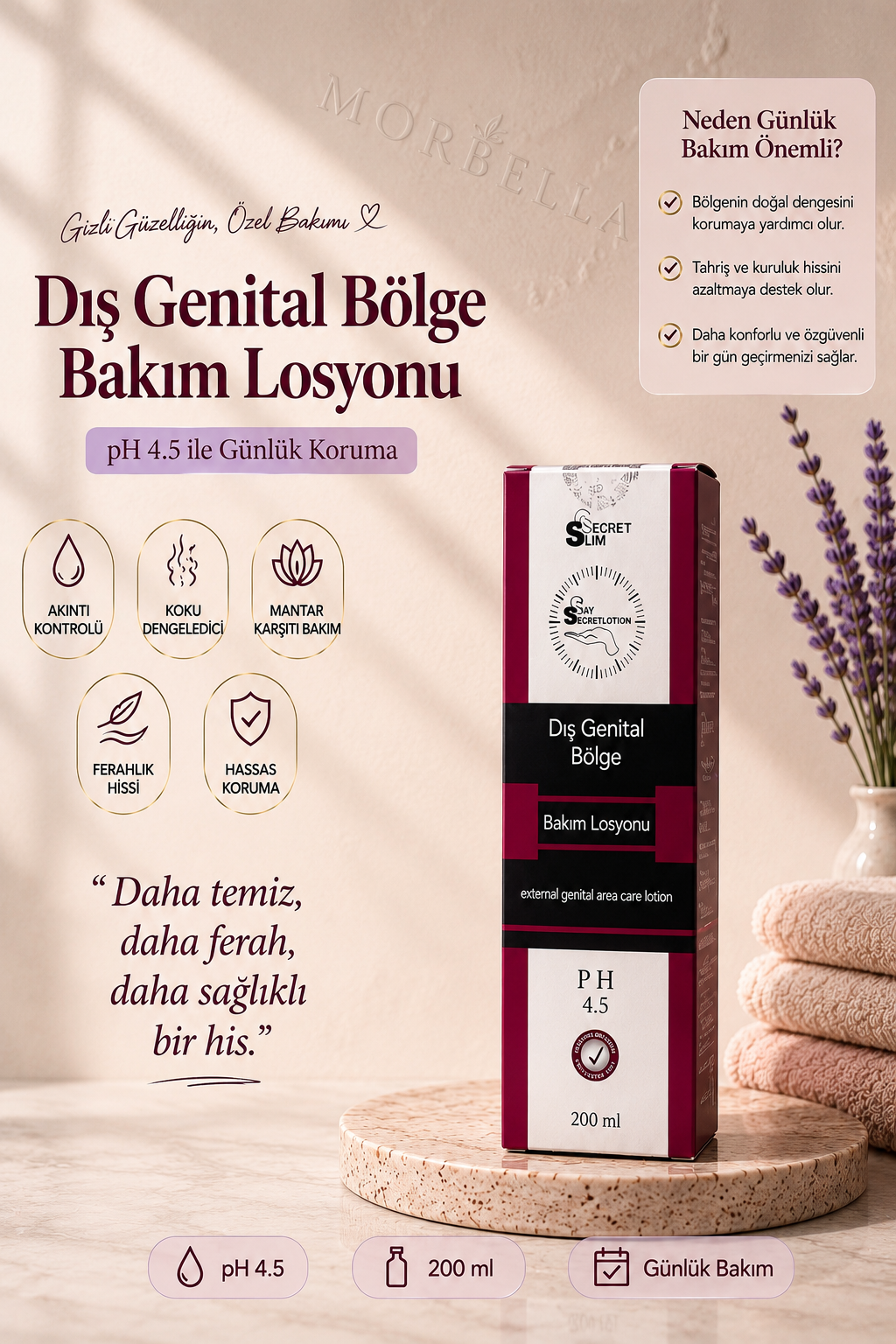 Genital Bölge Daraltıcı Losyon Genital Genişlik Idrar Kaçırma Akıntı Koku Siğil Mantar Kremi (200 ML)